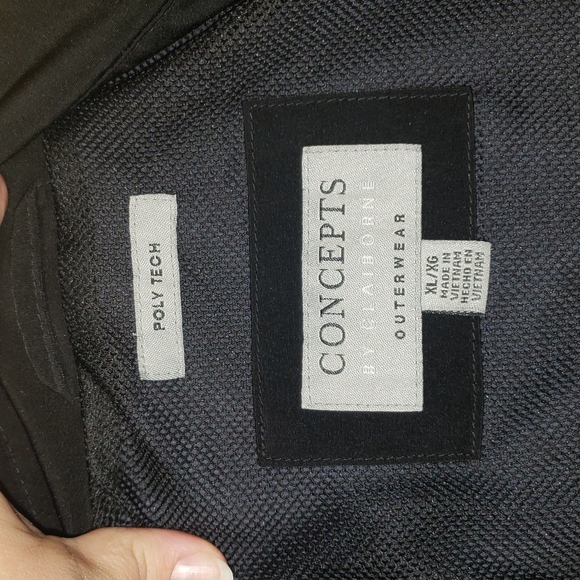 Mens Black jacket. XL. CONCEPTS BY CLAIBORNE. outerwear. (Sku 418) - Picture 5 of 8